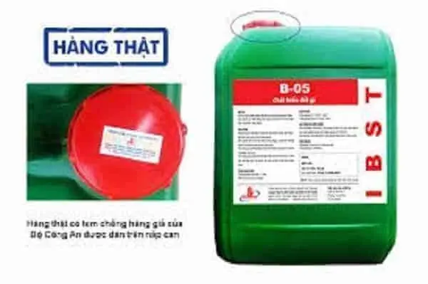 Tem chống hàng giả của hóa chất biến đổi gỉ B05