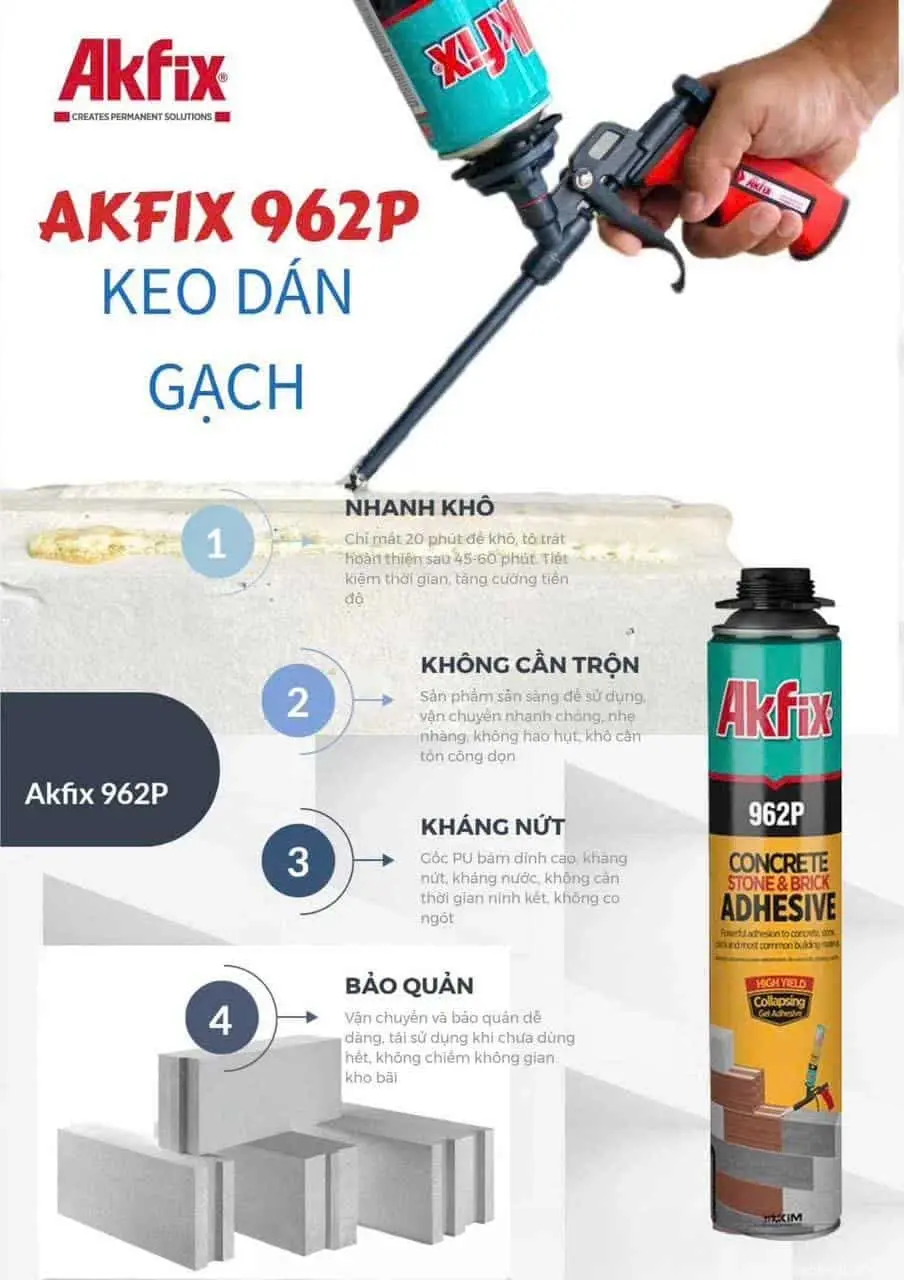 Keo dán gạch Akfix 962P