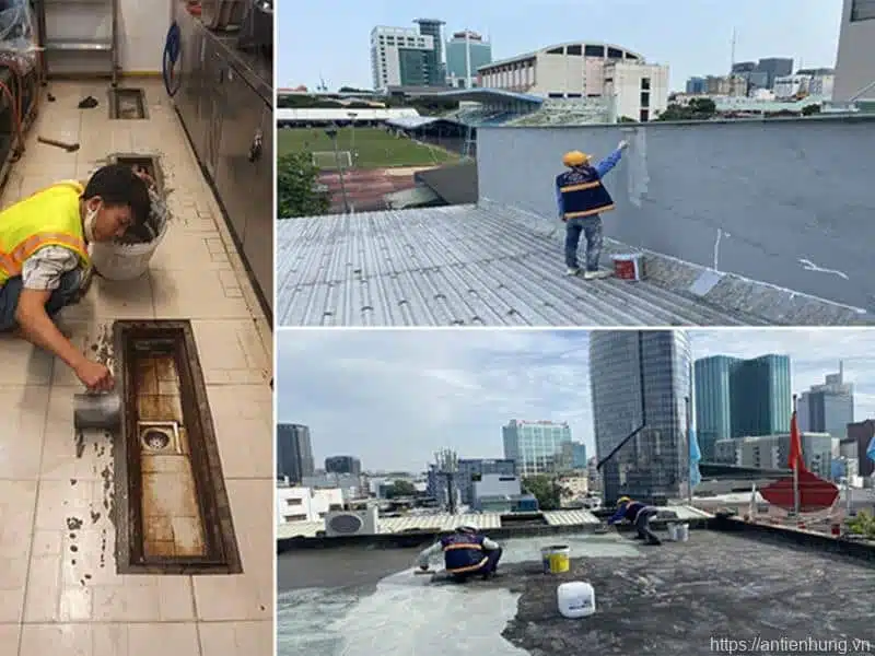 Chống thấm thuận sàn bê tông: Sàn mái, sân thượng