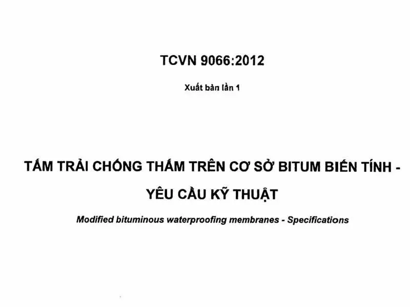 Tiêu Chuẩn Quốc Gia Tcvn 9066:2012 Tấm Trải Chống Thấm