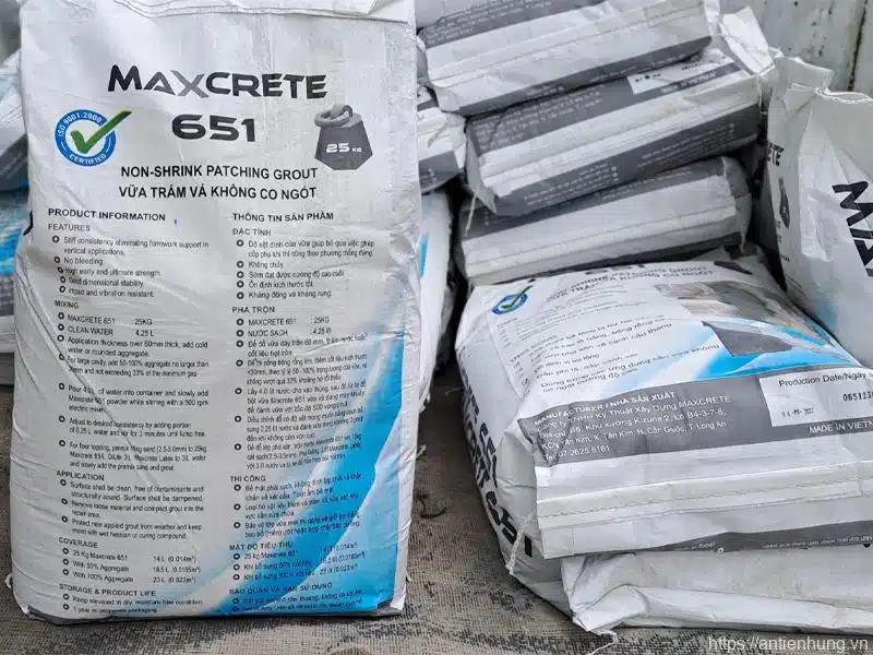 Vữa trám vá Maxcrete 651 bao 25Kg