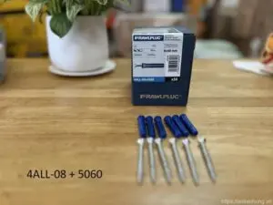 Tắc kê nở nhựa Rawlplug 4 all -08 + 5060 kèm vít tiêu chuẩn
