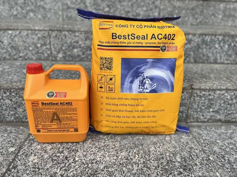 Sản phẩm chống thấm xi măng polymer 2 thành phần BestSeal AC402 - Bộ 20kg