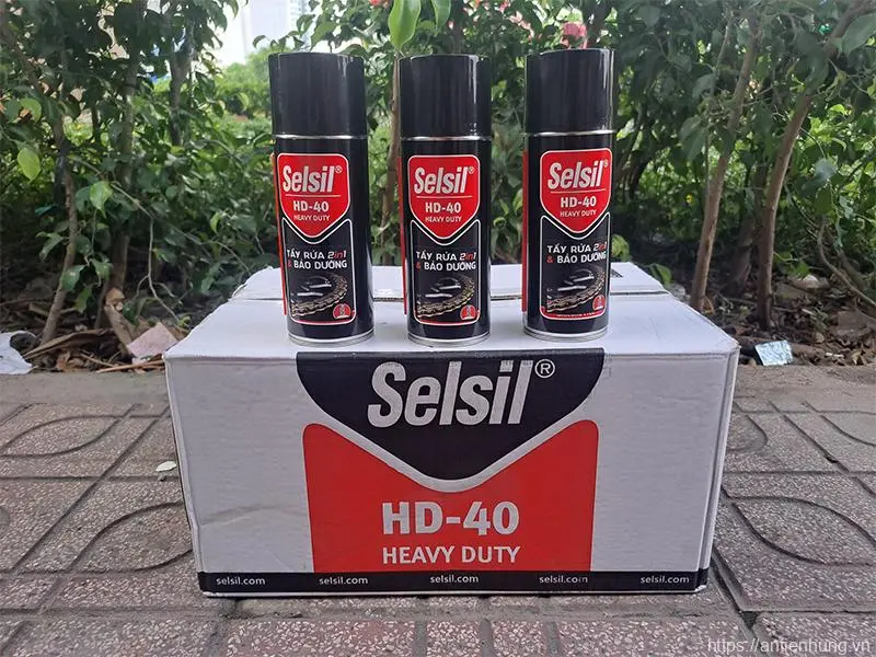 Chai xịt tẩy rỉ sét SELSIL HD-40 - Chai 400ml, Thùng 24 chai