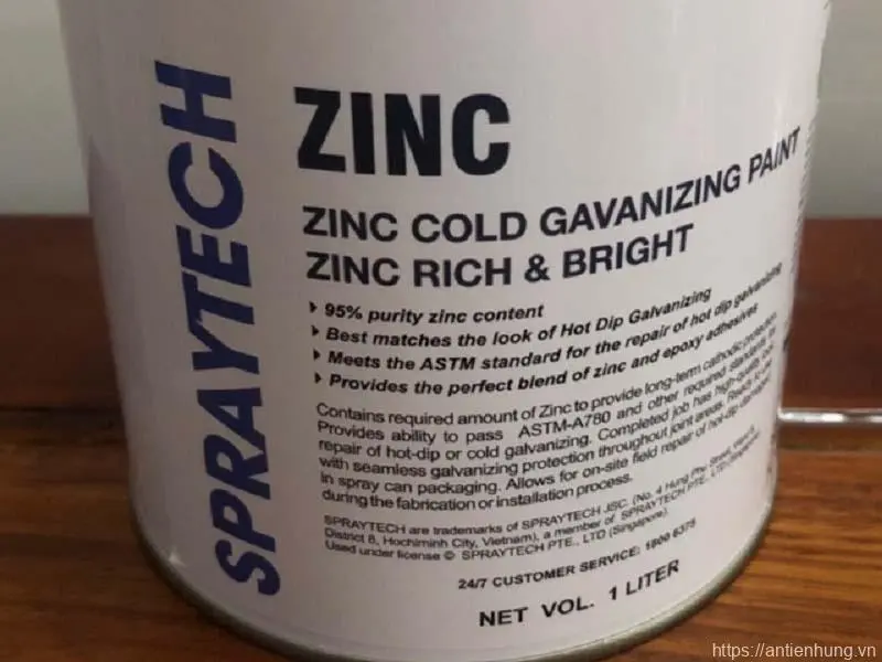 Sơn Mạ Kẽm Lạnh Zinc Spraytech thùng 1 lít