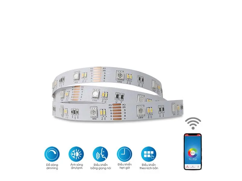 Bộ đèn LED dây RGB Wifi LD01.WF.RGBCW 1000/3W (12VDC)