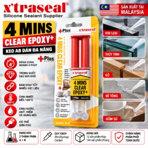 Keo AB dán đa năng Xtraseal 4 Minutes Clear Epoxy+ Plus