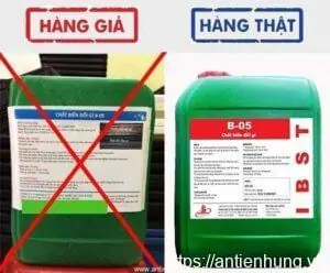 Tem nhãn của hàng thật và hàng giả B05