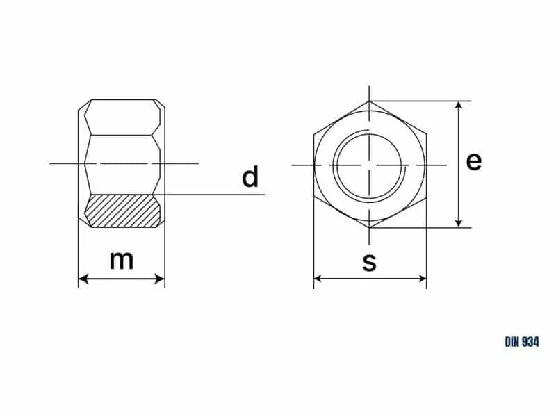 THÔNG SỐ KỸ THUẬT ĐAI ỐC DIN 934