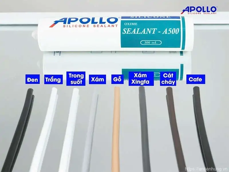 Bảng màu keo Apollo Silicone Sealant A500