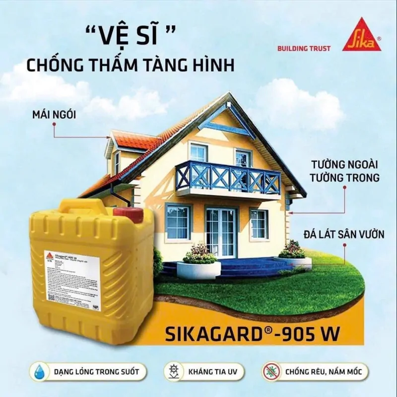 Sikagard 905w | Chất Chống Thấm Không Màu Ngừa Rêu Mốc