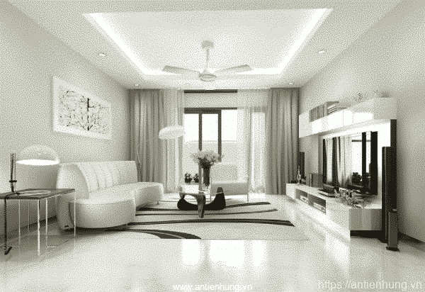Vẻ đẹp sang trọng và hiện đại của căn phòng khi sử dụng sơn nội thất Nippon Matex Super White