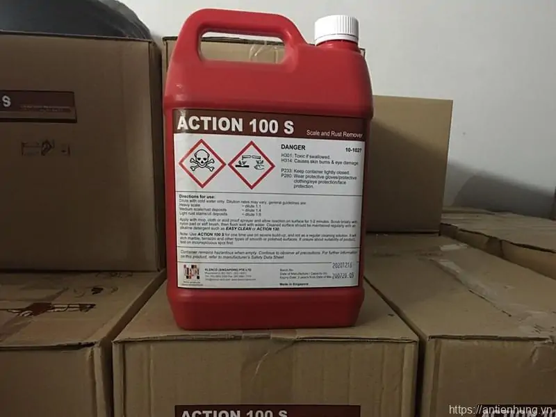 Hóa Chất Làm Sạch Tẩy Cặn Gỉ Sét Action 100 S