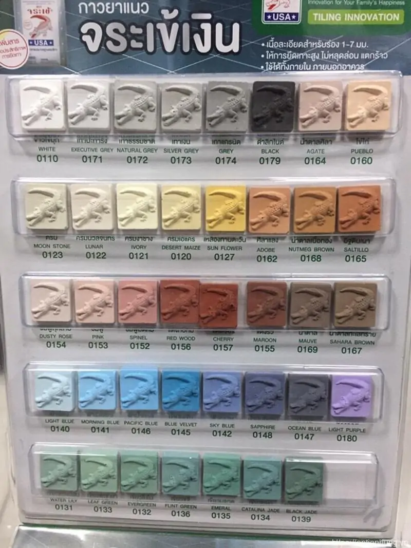 Bảng màu Keo chà ron Crocodile