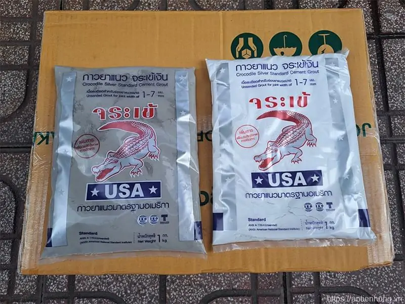Keo chít mạch Crocodile Silver Grout túi 1Kg