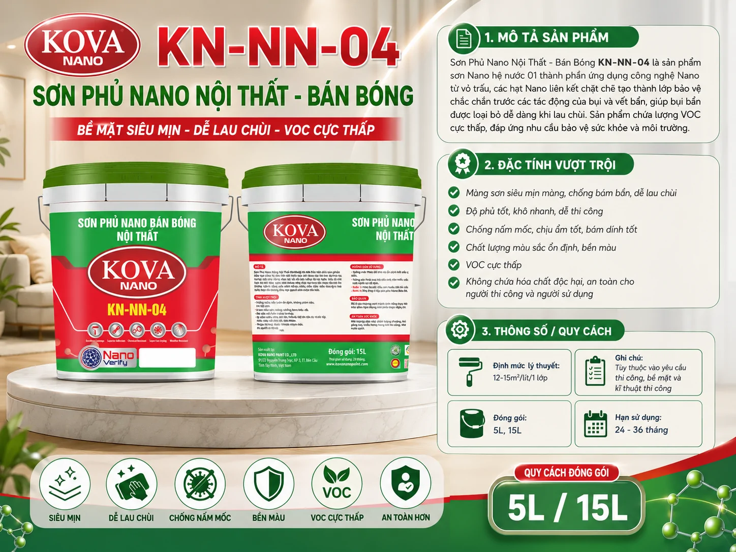 Sơn Phủ Nano Nội Thất - Bán Bóng KN-NN-04