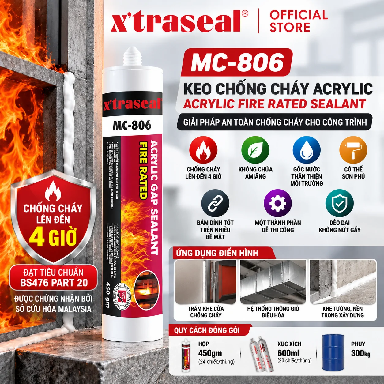 Keo Chống Cháy Acrylic Xtraseal MC-806