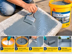 Hình ảnh thi công sản phẩm Sika-1 F Pro